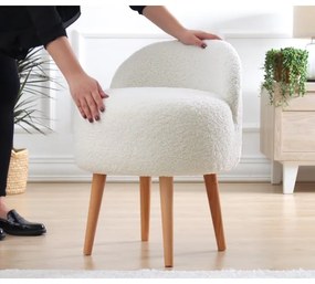 Taburet MIKI, priemer 46 cm, biela