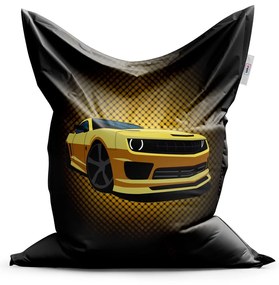 Sablio Sedací vak Chevrolet Camaro Žltá mriežka - 150x100 cm