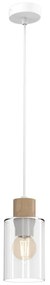 Luster na lanku MADERA 1xE27/60W/230V biela/drevo