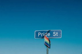 Umelecká fotografie American road sign displaying 'Pride Street', Catherine Falls Commercial, (40 x 26.7 cm)