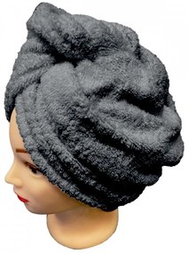 Rýchloschnúci froté Turban na vlasy čierny TiaHome