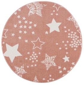 Dekorstudio Kruhový koberec pre deti ANIME - ružové hviezdy 9387 Priemer koberca: 160cm