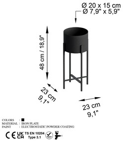 Kovový stojan na kvety GED-026, Mono black