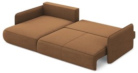 Oranžová rozkladacia/s úložným priestorom rohová pohovka (ľavý roh) Nanea – Makamii