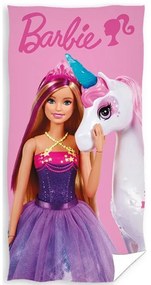 Carbotex Dětská osuška 70 × 140 cm ‒ Barbie a Kouzelný Jednorožec