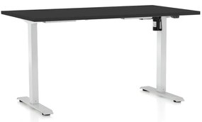Výškovo nastaviteľný stôl OfficeTech A, 120 x 80 cm, biela podnož, čierna