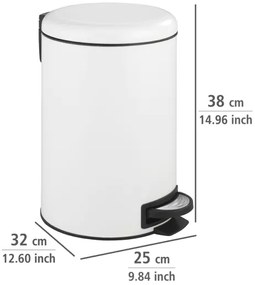 WENKO 22707100 - Odpadkový kôš LEMAN 25x38 cm biela/čierna