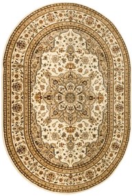 Koberec Super Rose 3792A Ornament kvety, krémový / béžový ovál