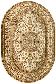Koberec Super Rose 3792A Ornament kvety, krémový / béžový ovál