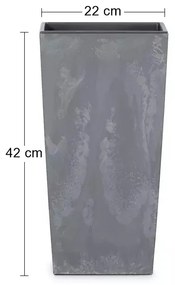 Plastový kvetináč DURS225E 22,5 cm - tmavosivá