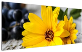 Obraz žltej kvetiny (120x50 cm)