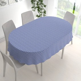 Biante Bavlnený oválny obrus Sandra SA-057 Modro-biele kocky 100x140 cm