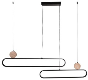 LED závesný luster FLORENTYNA LED/48W/230V 4000K čierna/béžová