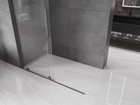 Mexen Velar, sprchová zástena s posuvnými dverami Walk-in 150 x 200 cm, 8mm číre sklo, grafitová, 871-150-000-03-95