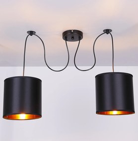 Candellux Čierno-medený závesný decentrálny luster Candida pre žiarovku 2x E27 32-00842