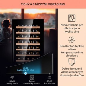 Klarstein Barossa 50 Uno, vinotéka, 120 l, 52 fliaš, 1 zóna, dotykový displej