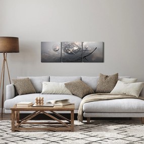 Obraz abstraktných gulí (s hodinami) (90x30 cm)