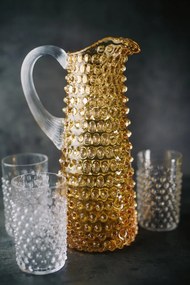 Kónický džbán, Jílek Glassworks, HOBNAIL, Podj. amber, 1 l