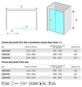 Mereo Lima, zasúvacie dvojdielne sprchové dvere 100x190, 6mm číre sklo, chrómový profil, MER-CK80403K