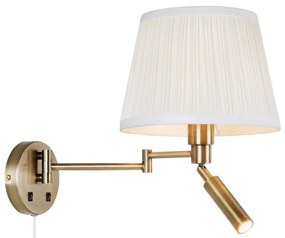 Markslöjd 109017- LED nástenné svietidlo PIVOT 1xE27/40W/230V + LED/4W krémová/mosadz