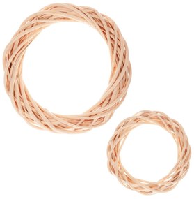 Sada 2 ks vencov z prútia, farba žltá, pr. 30 a 20 cm