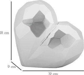 Váza Srdce 18 cm strieborná