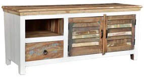 furniture-nabytek.cz - Masívny TV stolík Perth z recyklovaného dreva, lakovaný, biely / farebný – 150×50×60 cm