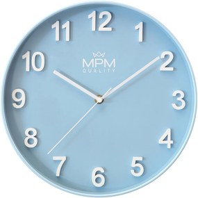 Minimalistické nástenné hodiny MPM Rivera - A E01.4455.30 – Modré (30 cm)