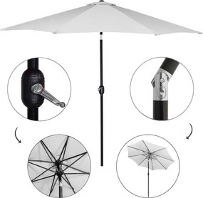 SPRINGOS Záhradný naklápací slnečník GU0034 - 300 cm svetlosivý