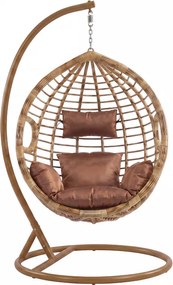 Tmavohnedé závesné kreslo BORNEO so stojanom