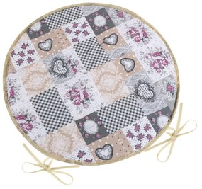 Bellatex Sedák DITA okrúhly hladký Patchwork love, 40 cm