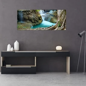 Obraz - Rieka s vodopádmi (120x50 cm)