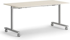 Mobilný stôl MATCH, 160x80 cm, sivá podnož, breza