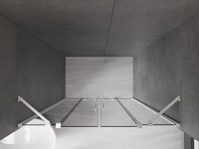Mexen Velar Duo, posuvné sprchové dvere do otvoru 140 cm, 8mm šedé sklo, biela matná, 871-140-000-42-20