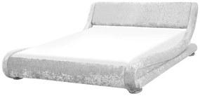 Zamatová posteľ 160 x 200 cm strieborná AVIGNON Beliani