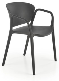 Čierna plastová stolička K491