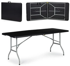 Záhradný cateringový stôl rozkladací 180 cm - čierny