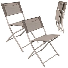 Skladacie textilné záhradné kreslá béžové - set 2 kusov