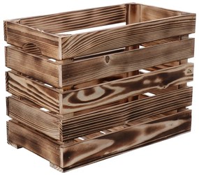 ČistéDrevo Opálená drevená debnička 40 x 22 x 30 cm
