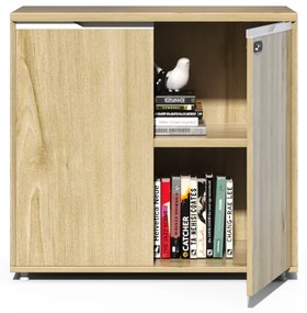 Nízka kancelárska skriňa Houseland Profit Dru 01 prírodný dub