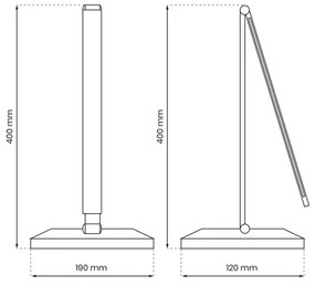 LED Stolná lampa s bezdrôtovým nabíjaním VARIO LED/5W/230V 3000-6000K čierna