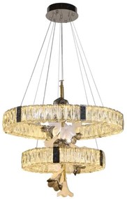 LED Stmievateľný krištáľový luster na lanku LED/70W/230V + diaľkové ovládanie