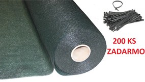 Ekspand Tieniaca sieť 1,5 x 50 m 90% tieň ZELENÁ + 200 ks sťahovacie pásky ZADARMO