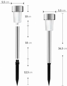 InternetovaZahrada Sada 8 LED solárnych lámp - biela