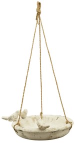Závesné napájadlo pre vtáky Lydia, 32,5x28 cm, cement, béžová