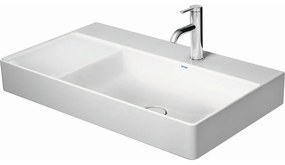 DURAVIT DuraSquare asymetrické umývadlo do nábytku s otvorom, bez prepadu, odkladacia plocha vľavo, spodná strana brúsená, 800 x 470 mm, biela, 2349800071