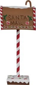 Hnedá kovová dekorácia schránky Santa - 14*8*37 cm
