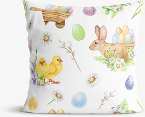 Goldea veľkonočná dekoračná obliečka na vankúš - symboly veľkej noci 50 x 50 cm