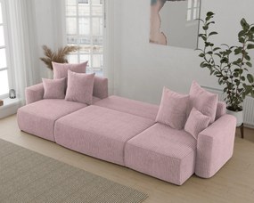 Rohová sedačka Denia U (púdrovo ružová). Akcia -20%. Vlastná spoľahlivá doprava až k Vám domov. 1133147