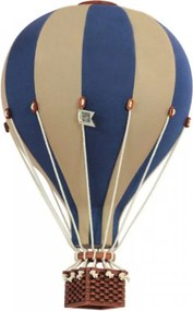 Dekoračný lietajúci balón modrá/krémová – dekorácia do detskej izby M-33cm x 20cm